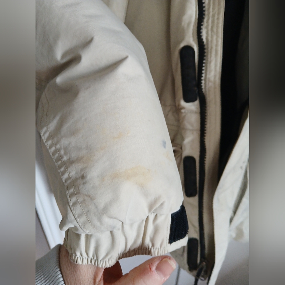 The North Face Men’s XL Goose Down Marbled Beige & Grey Winter Parka - Picture 13 of 15